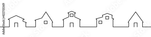 City landscape in a linear style. Panorama of the city. Vector illustration