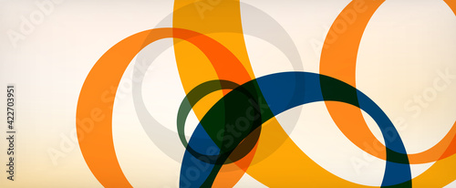 Ring geometric shapes, o letter repetition wallpaper. Abstract background for business or technology presentations, internet posters or web brochure covers