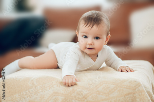 Small child lying on his stomach