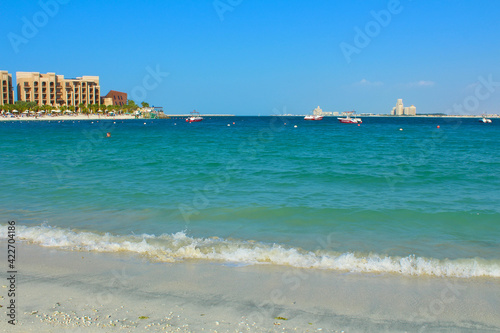 Beach in Al Marjan island, Ras Al Khaimah, United Arab Emirates.