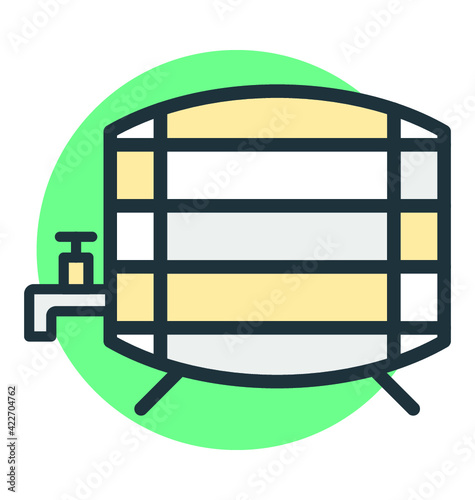 Beer Barrel Vector Icon