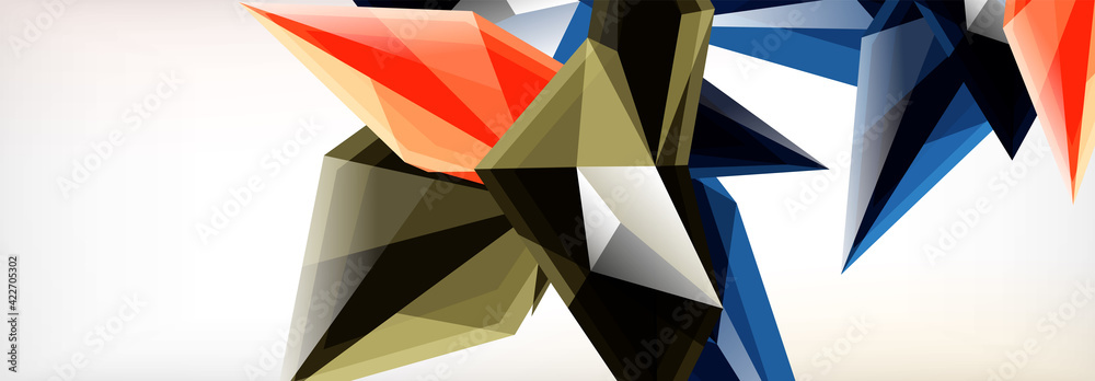 Vector 3d triangles and pyramids abstract background for business or technology presentations, internet posters or web brochure covers