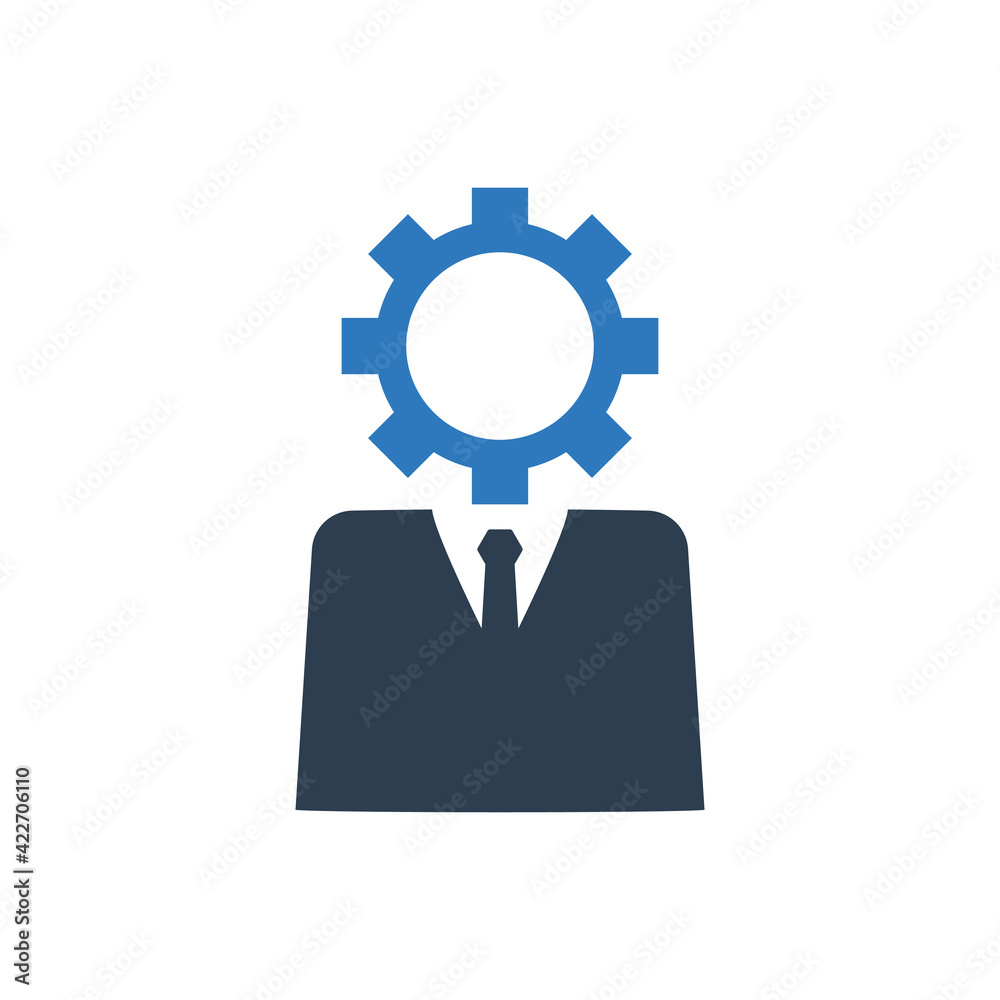Employee management icon - business man gear icon Employee management icon - business man gear icon