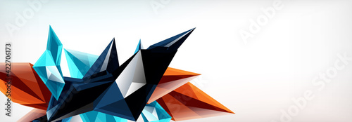 Vector 3d triangles and pyramids abstract background for business or technology presentations, internet posters or web brochure covers