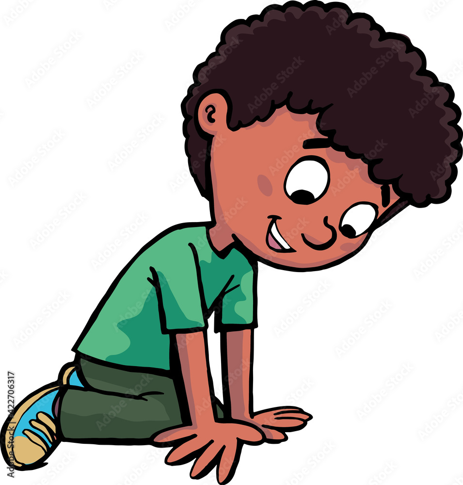 boy looks curiously at the imagined object boy looks curiously at the imagined object