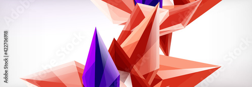 Vector 3d triangles and pyramids abstract background for business or technology presentations, internet posters or web brochure covers