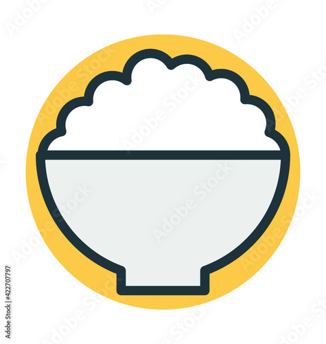 Rice Bowl Vector Icon