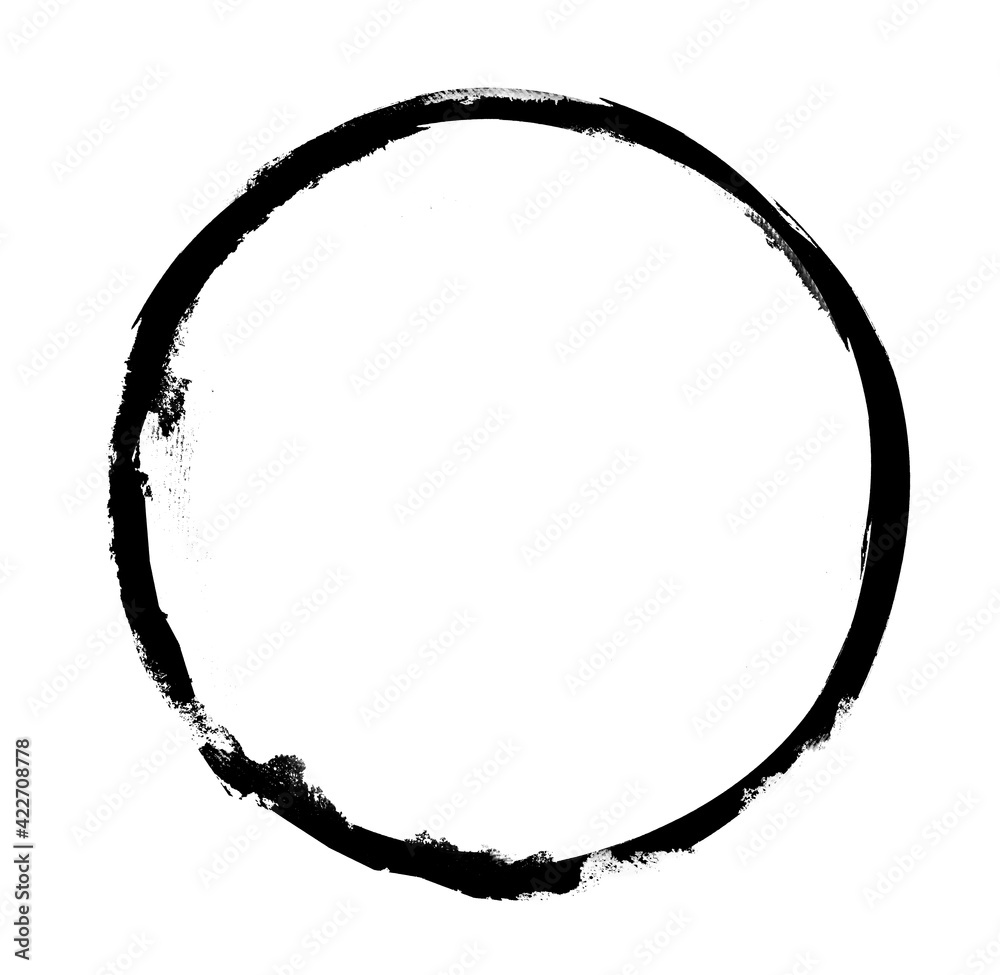 Watercolor black circle on white as background Watercolor black circle on white as background