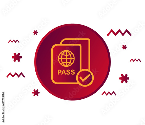 Covid-19 influenza virus vaccination passport Icon.
