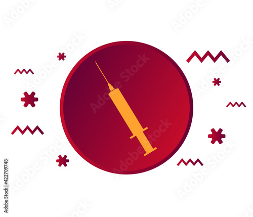 Syringe icon in flat style isolated on white background. For your design, logo. Vector illustration.