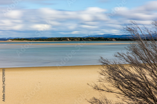 View of the beach at Sawyer Bay in Tasmania