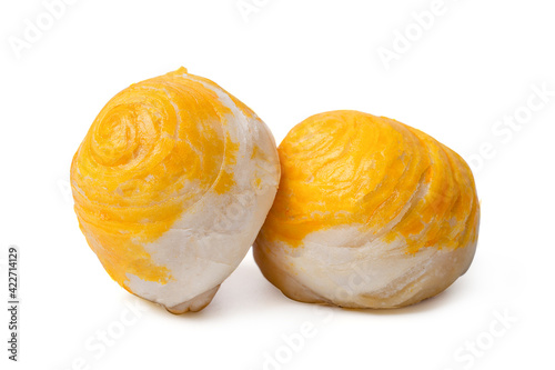 Chinese Pastry Moon Cake white background.