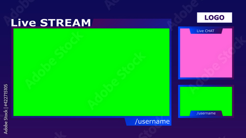 Layout with multiple layer overlay. Background abstract. You can use this like as live streaming, gaming, youtube content, broadcast, meeting online, webinar, seminar and video conference.