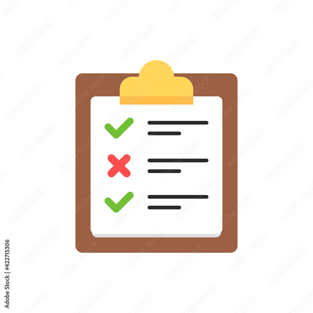 List icon isolated on white background. Checklist / clipboard / list of tasks and completed plan. Vector illustration List icon isolated on white background. Checklist / clipboard / list of tasks and completed plan. Vector illustration
