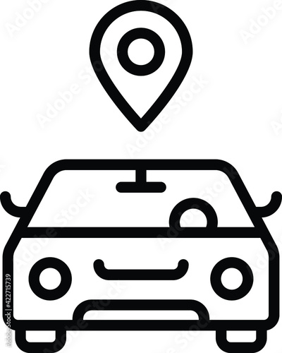 Self driving car location front view Concept Vector Icon Design, Autonomous driverless vehicle Symbol, Robo car Sign, Automated driving system stock illustration