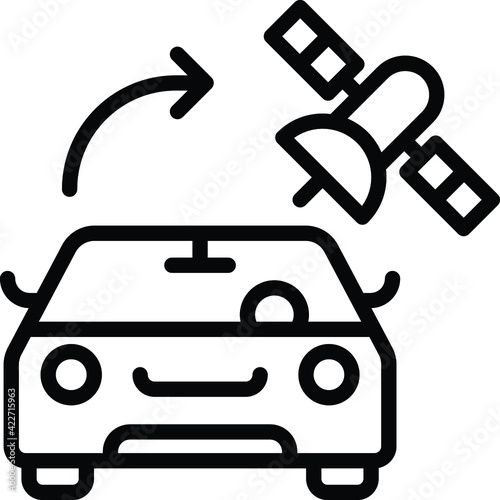 self driving car satellite navigation system Concept, Autopilot network Vector Icon Design, Autonomous driverless vehicle Symbol, Robo car Sign, Automated driving system stock illustration