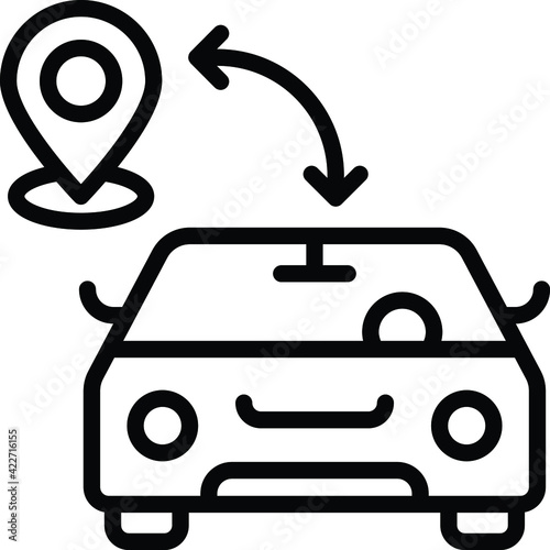Self driving guideway transit Concept,  Automotive navigation system Vector Icon Design, Autonomous driverless vehicle Symbol, Robo car Sign, Automated driving system stock illustration