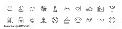 Pack of line cruise icons.
