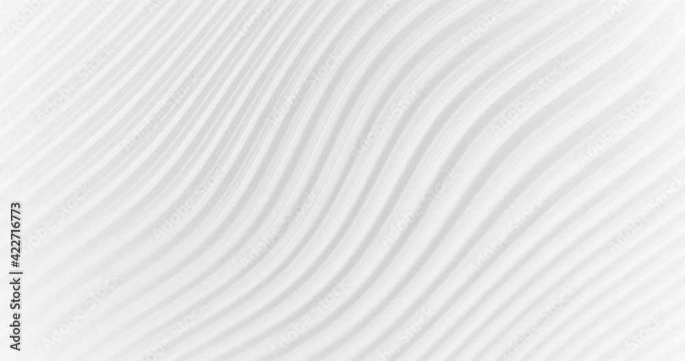 Abstract wavy white background loop – smooth fluid lines for business or tech design in 4K