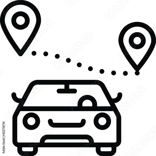 Self driving Personal rapid transit Concept, guideway transit Vector Icon Design, Autonomous driverless vehicle Symbol, Robo car Sign, Automated driving system stock illustration, robo taxi graphic