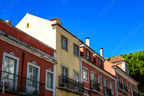 Colorful and majestic old houses in Lisbon