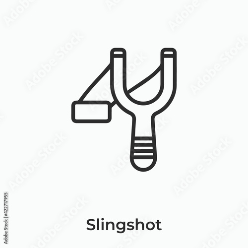 slingshot icon vector. Linear style sign for mobile concept and web design. slingshot symbol illustration. Pixel vector graphics - Vector.