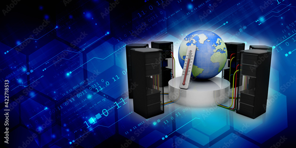 3d illustration Data center server with thermometer
3d illustration Data center server with thermometer