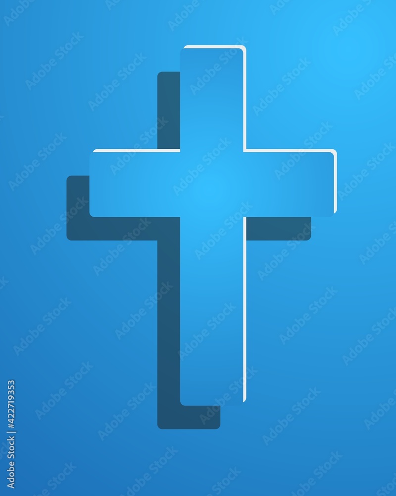 Obraz premium Easter. The symbol of the cross - the resurrection of Jesus Christ
