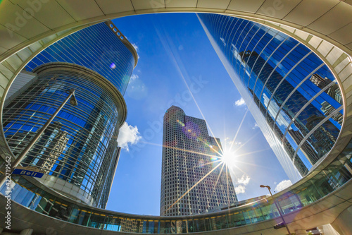Wells Fargo Plaza Skyscraper in Houston Downtown Skyline District. in Houston Texas United States photo