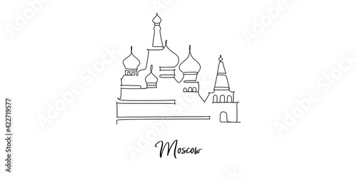 St. Basil Cathedral of moscow Continuous one line drawing