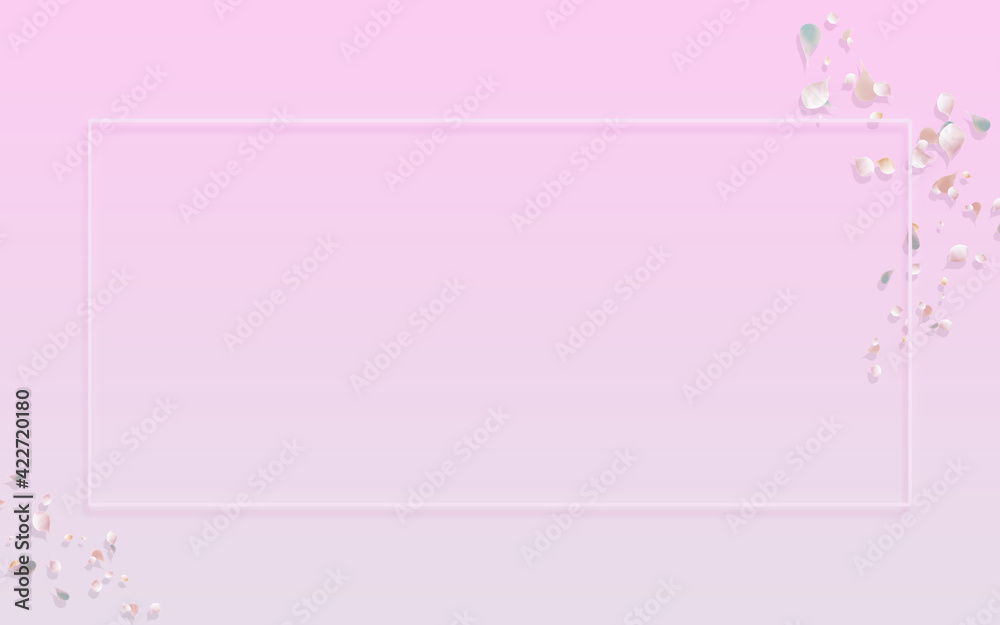 gradient background with sakura petals and frame in the center with plenty of space gradient background with sakura petals and frame in the center with plenty of space