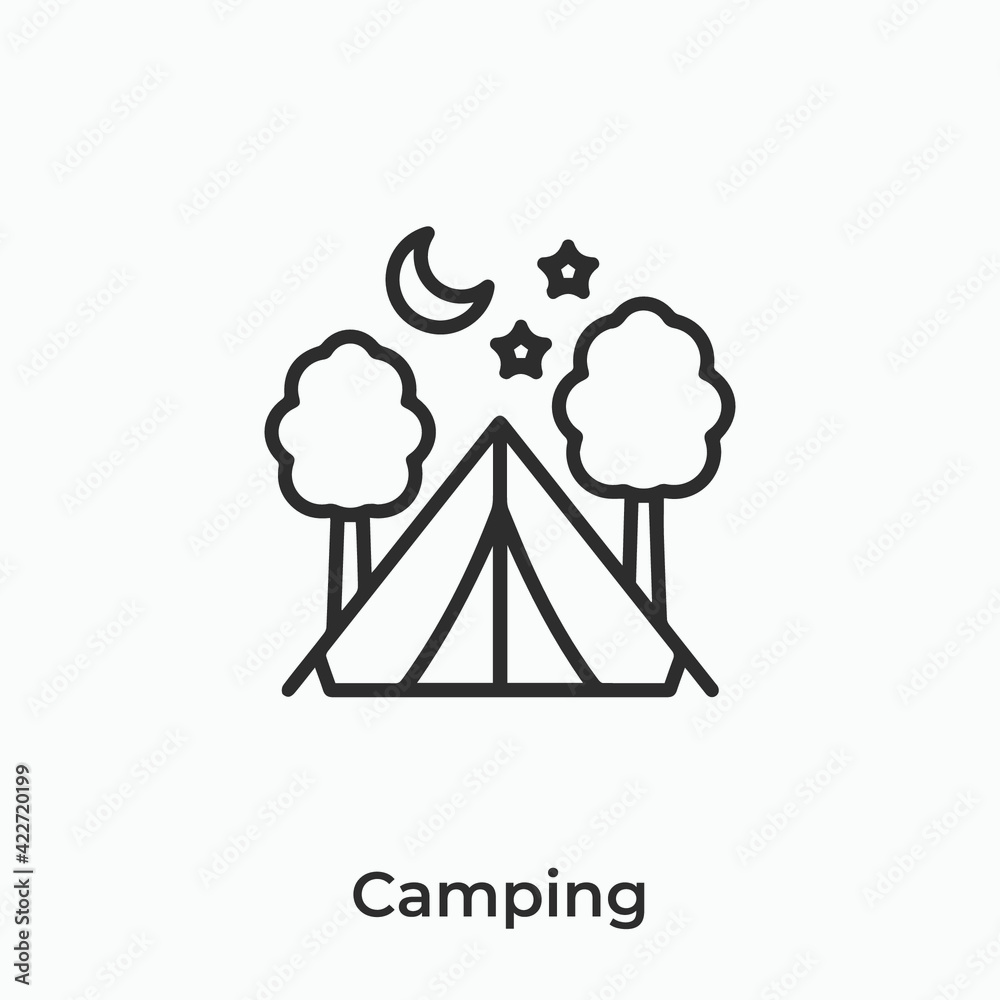 camping icon vector sign symbol camping icon vector sign symbol