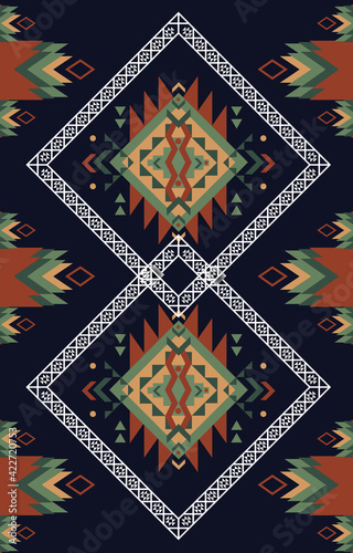 aztec motifs vector geometric ethnic pattern seamless design use as carpet or background.
