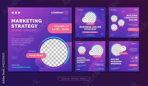 Marketing strategy webinar social media post template