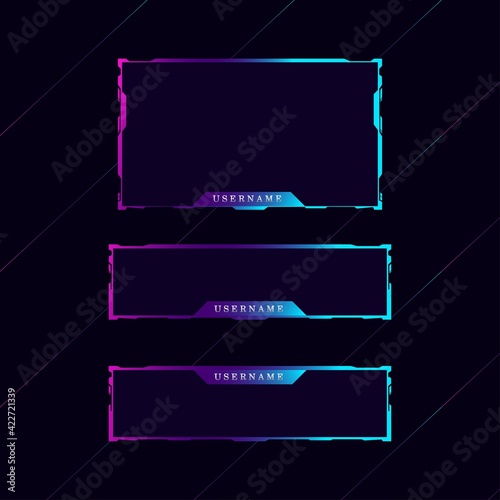 Editable Twitch streaming for gaming tamplate vector	