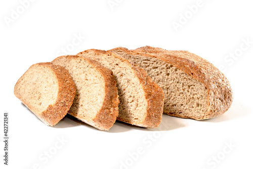 Sliced bread isolated on a white background.Healthy baked bread. Food concept.