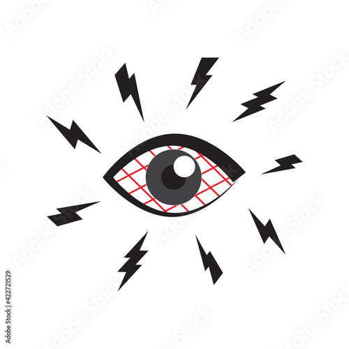 Dry Eye Syndrome Icon, Tired Sleepy Eye Symbol Isolated