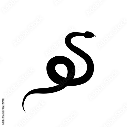 Snake Vector Icon, Viper Symbol, Serpent Sign