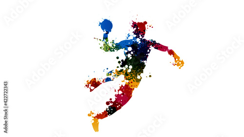 handball peinture éclater vecteur
