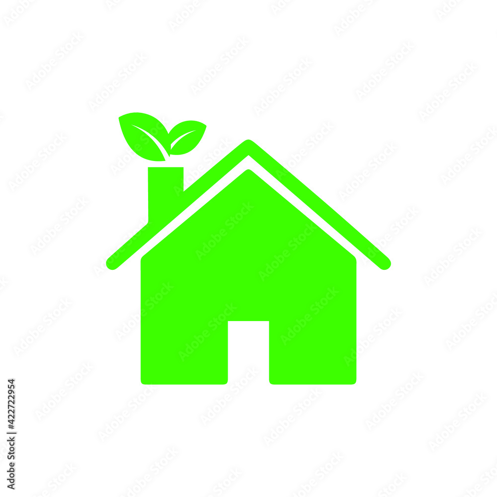 Eco green house vector icon
