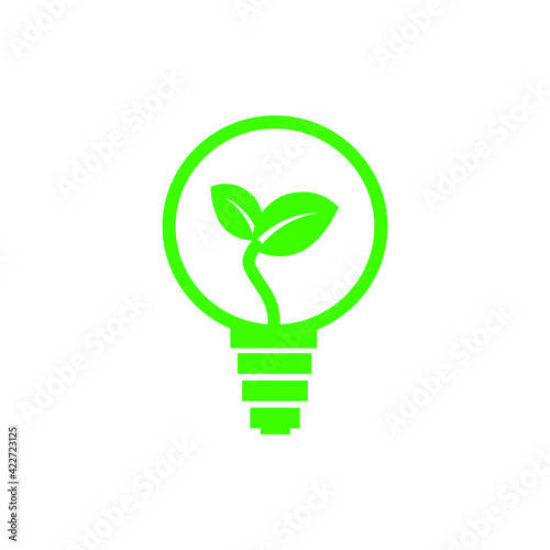 Eco lamp vector icons, on white background
