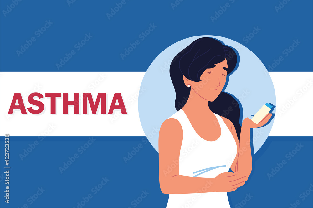 asthmatic girl inhaler