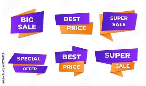 Set of modern vector labels for promotion. Collection of e-commerce banners and tags. Vector illustration