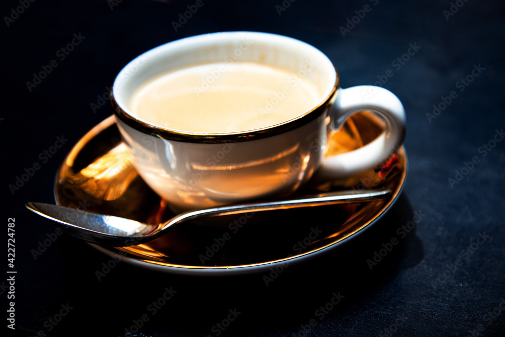 Fototapeta premium Wonderful cup of hot coffee on table