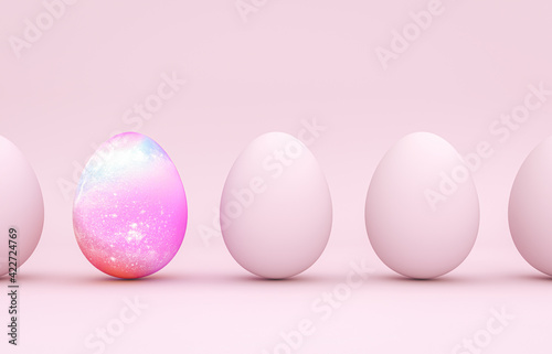 Easter eggs decoration background. 3d rendering.