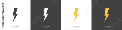 Lightning logo set. Energy and electronics concept. Vector illustration