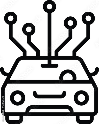 Self driving Car Design and construction electric circuit Concept Vector Icon Design, Autonomous driverless vehicle Symbol, Robo car Sign, Automated driving system stock illustration