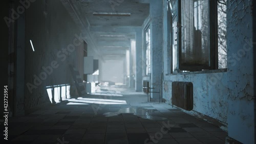 interior of the abandoned soviet building photo