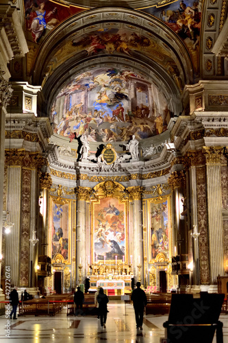 main altar in CHURCH OF SAINT IGNATIUS (Chiesa di Sant' Ignazio di Loyola) - Via di S. Ignazio, Rome, Lazio, Italy, Europe photo