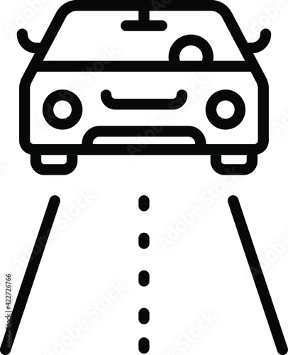 Self driving Car Road or Track Concept, Autopilot Direction Vector Icon Design, Autonomous driverless vehicle Symbol, Robo car Sign, Automated driving system stock illustration